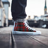 Christmas Red Plaid Scottish Men's High Top Shoes-grizzshop