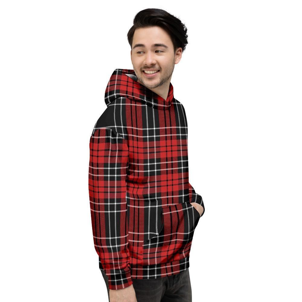 Christmas Red Plaid Scottish Men's Hoodie-grizzshop