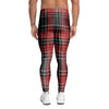 Christmas Red Plaid Scottish Men's Leggings-grizzshop