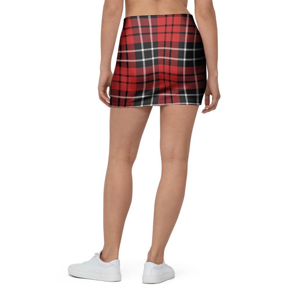 Christmas Red Plaid Scottish Mini Skirt-grizzshop