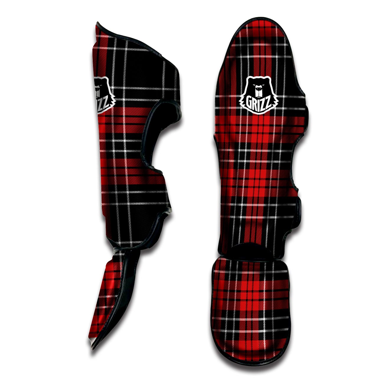 Christmas Red Plaid Scottish Muay Thai Shin Guard-grizzshop