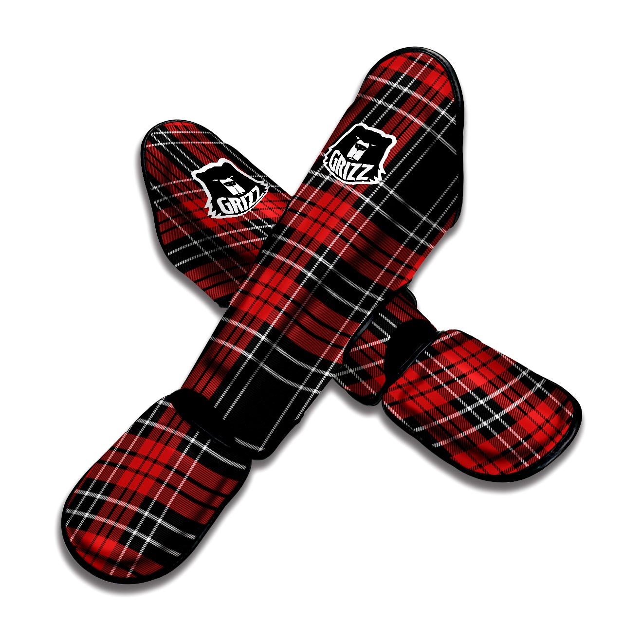 Christmas Red Plaid Scottish Muay Thai Shin Guard-grizzshop