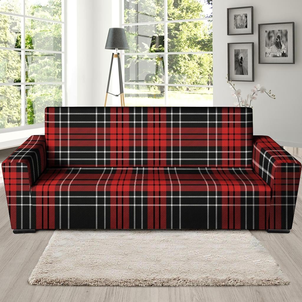 Christmas Red Plaid Scottish Sofa Cover-grizzshop