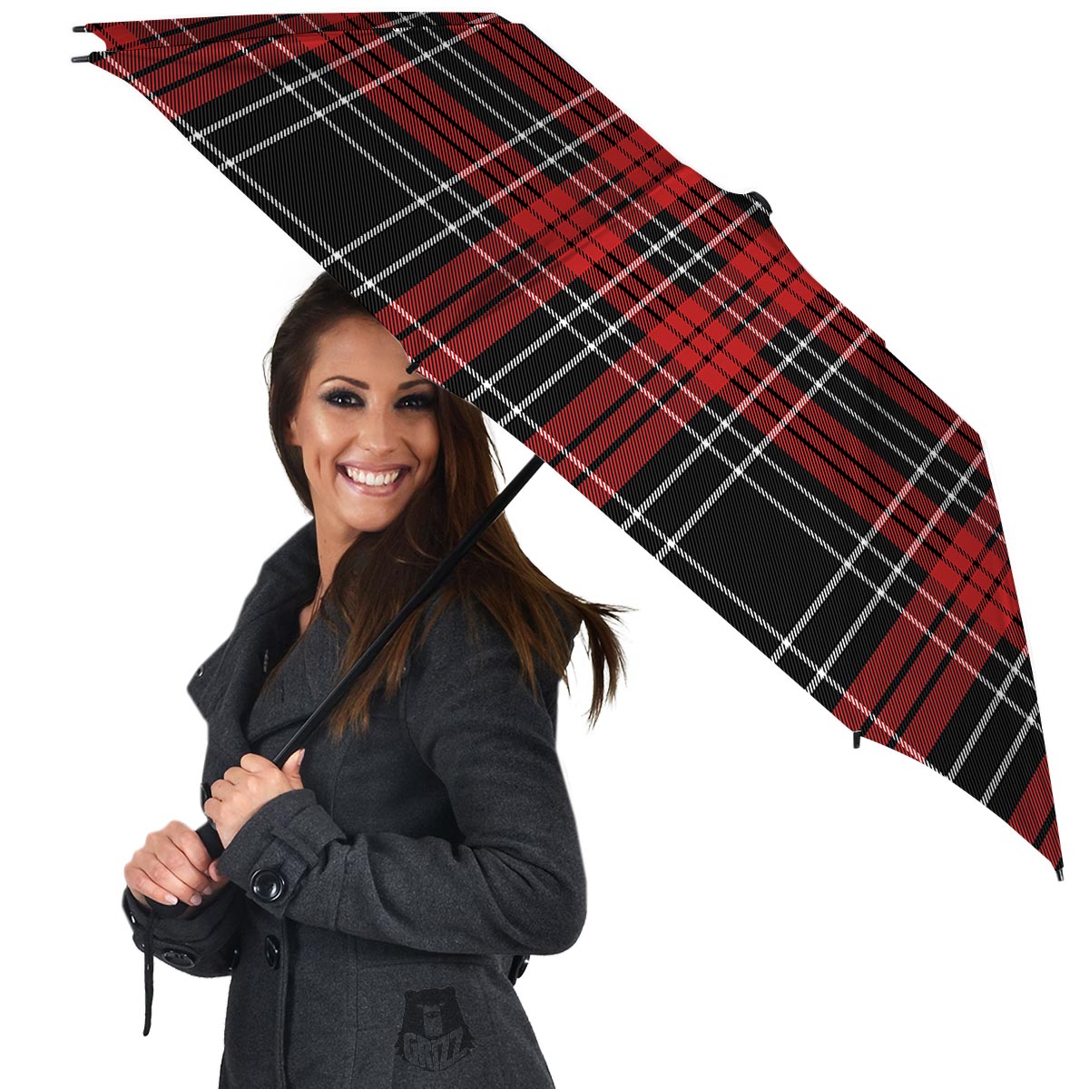 Christmas Red Plaid Scottish Umbrella-grizzshop