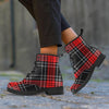 Christmas Red Plaid Scottish Women's Boots-grizzshop