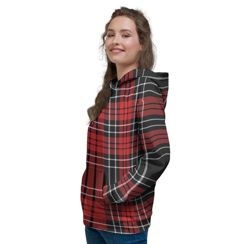 Christmas Red Plaid Scottish Women's Hoodie-grizzshop