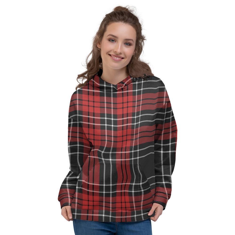 Christmas Red Plaid Scottish Women's Hoodie-grizzshop