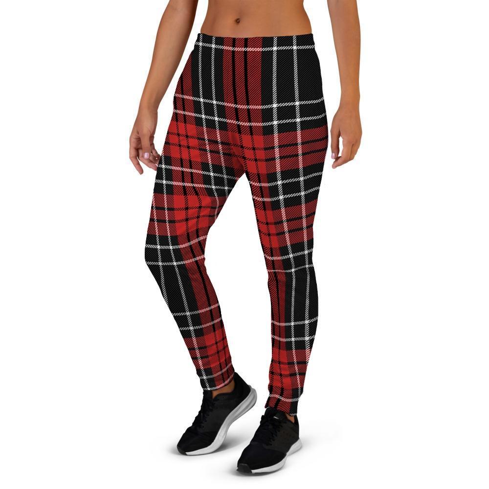 Christmas Red Plaid Scottish Women's Joggers-grizzshop