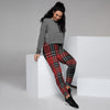 Christmas Red Plaid Scottish Women's Joggers-grizzshop