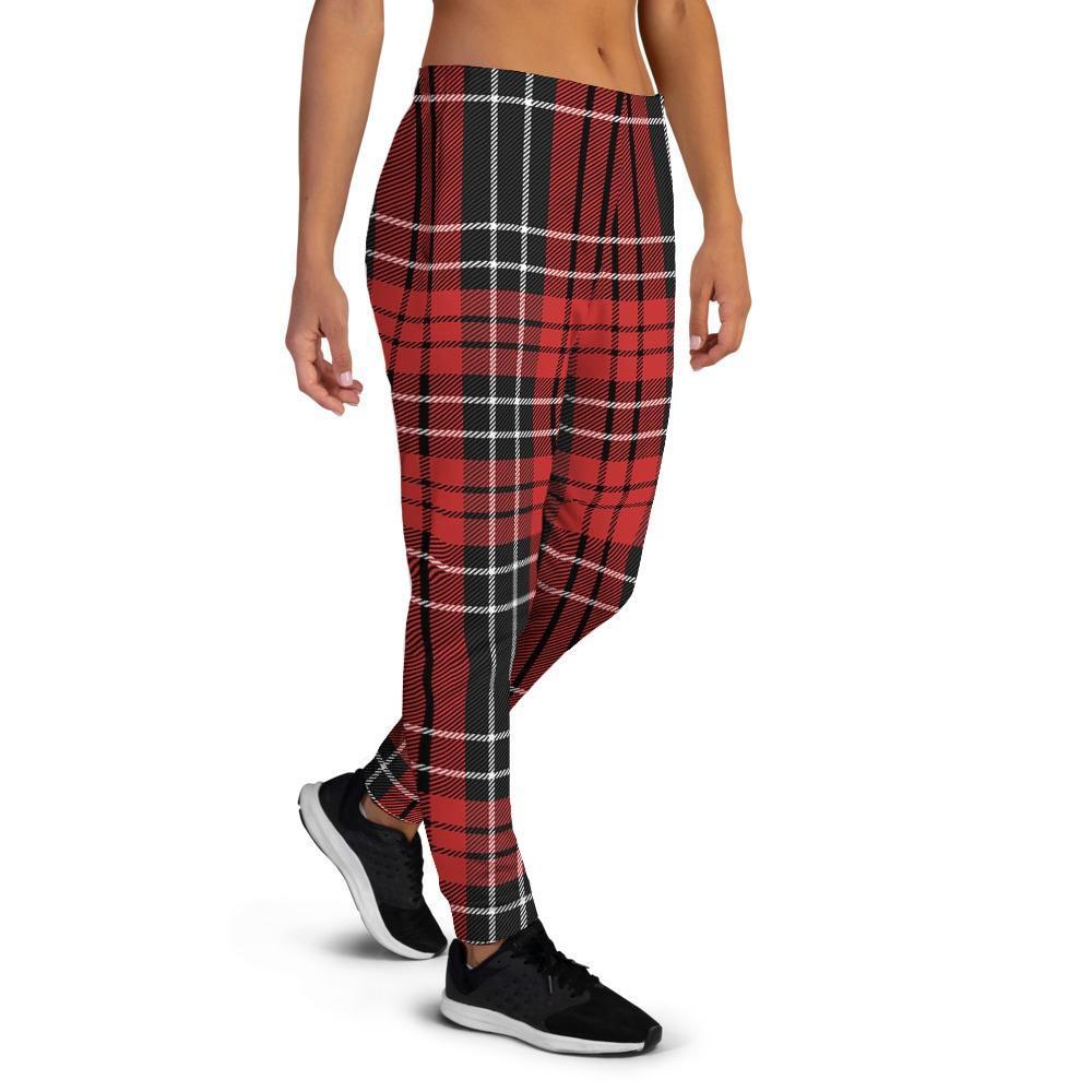 Christmas Red Plaid Scottish Women's Joggers-grizzshop