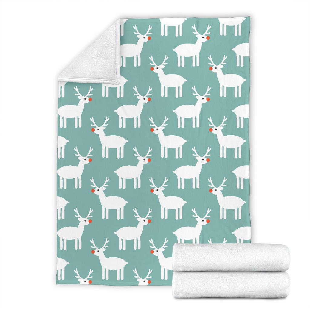 Christmas Reindeer Pattern Print Blanket-grizzshop