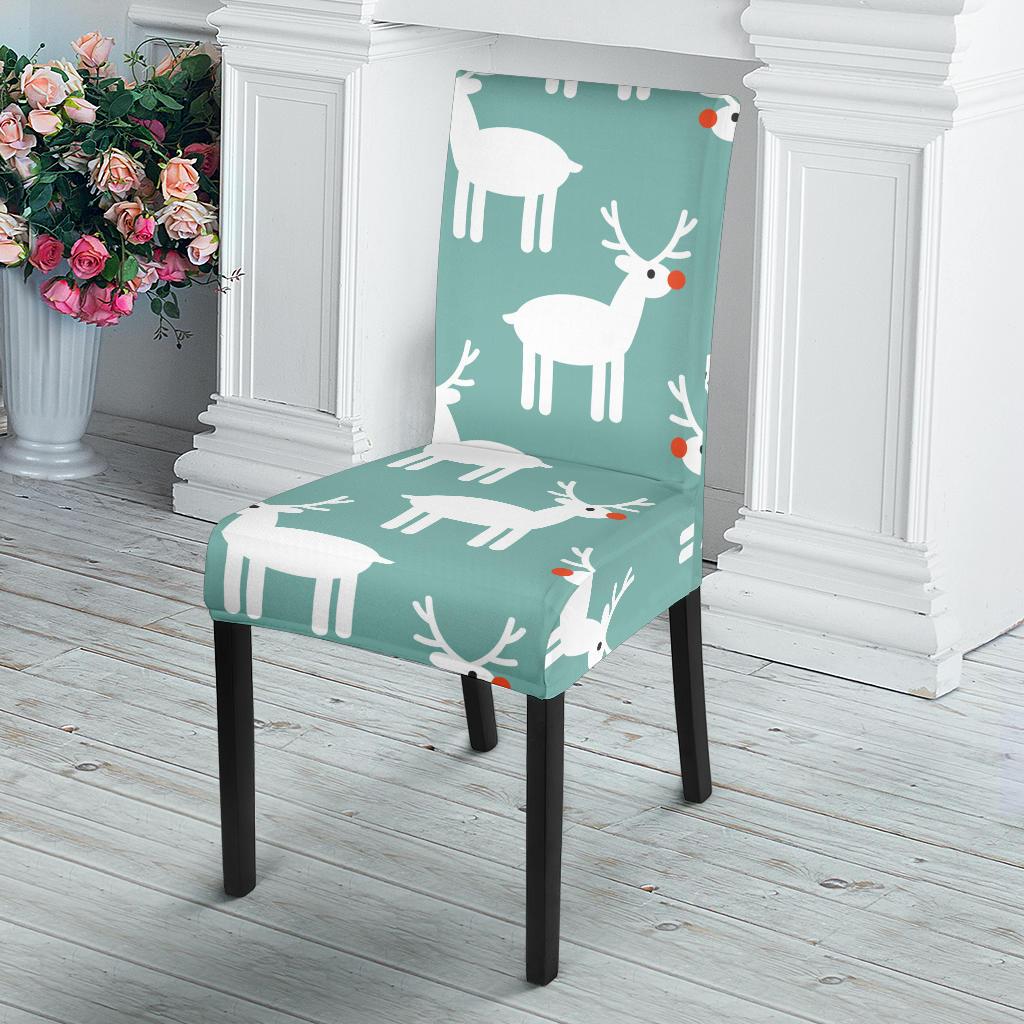 Christmas Reindeer Pattern Print Chair Cover-grizzshop