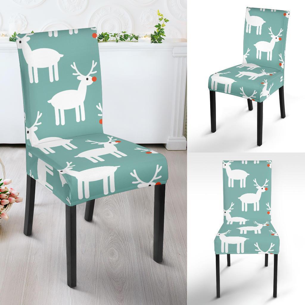 Christmas Reindeer Pattern Print Chair Cover-grizzshop