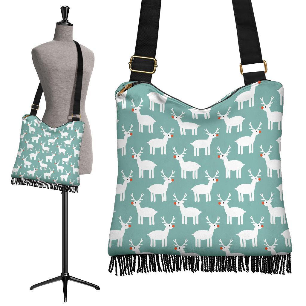 Christmas Reindeer Pattern Print Crossbody Bags-grizzshop