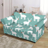 Christmas Reindeer Pattern Print Loveseat Cover-grizzshop