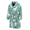 Christmas Reindeer Pattern Print Men Long Robe-grizzshop