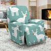 Christmas Reindeer Pattern Print Recliner Cover-grizzshop