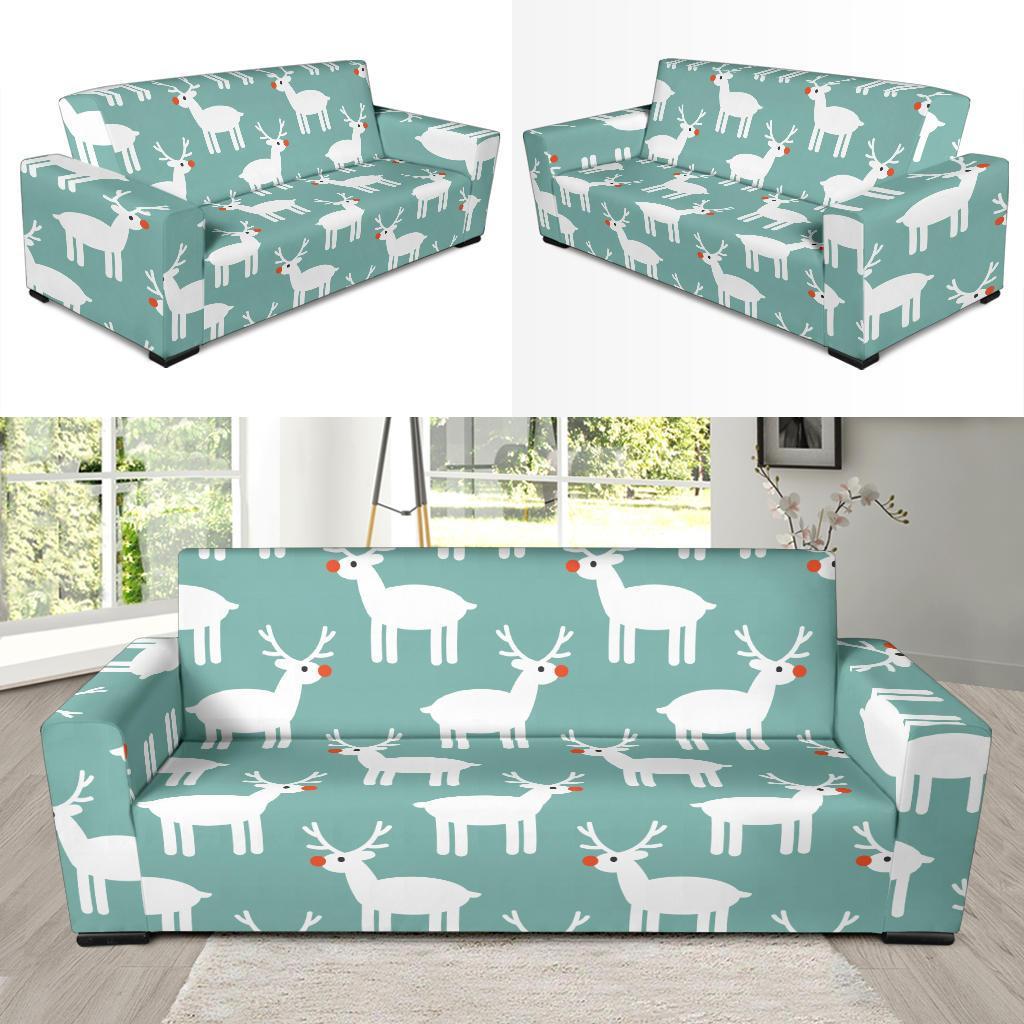 Christmas Reindeer Pattern Print Sofa Covers-grizzshop