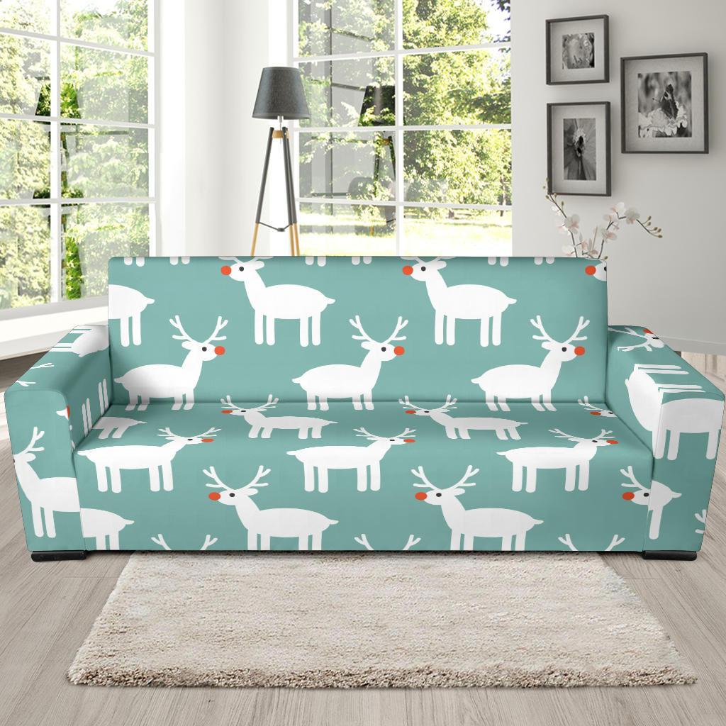 Christmas Reindeer Pattern Print Sofa Covers-grizzshop