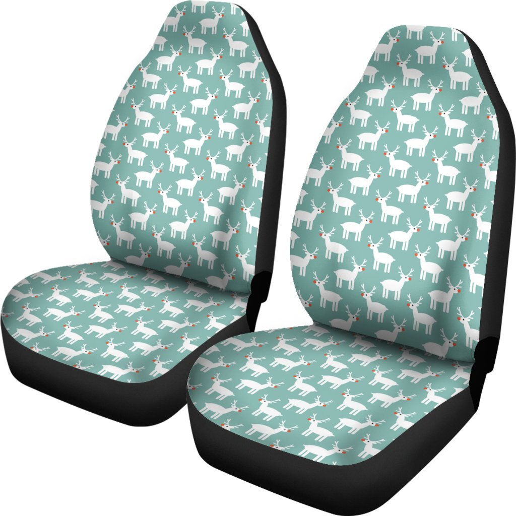 Christmas Reindeer Pattern Print Universal Fit Car Seat Cover-grizzshop