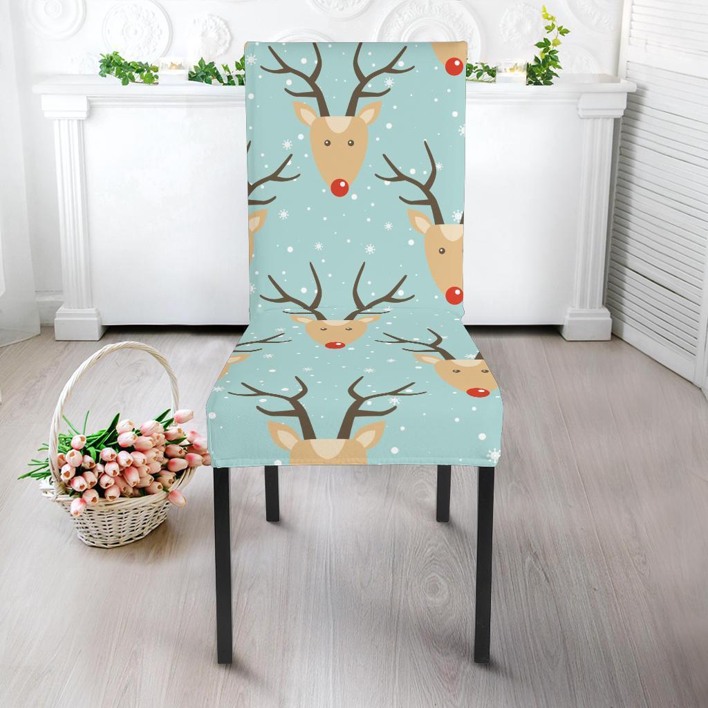 Christmas Reindeer Print Pattern Chair Cover-grizzshop