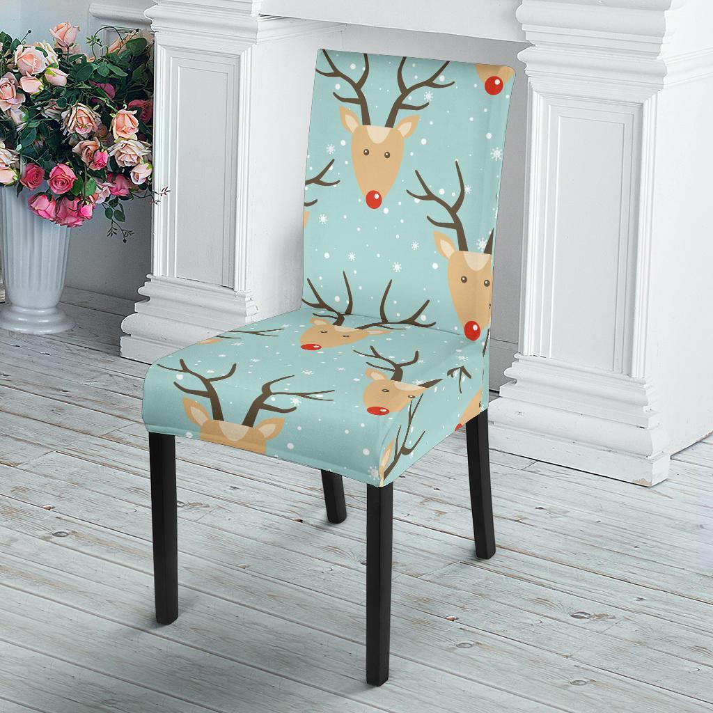 Christmas Reindeer Print Pattern Chair Cover-grizzshop