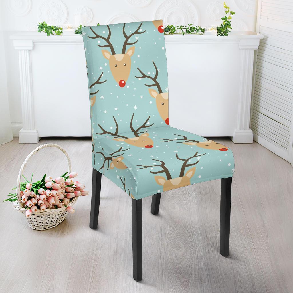 Christmas Reindeer Print Pattern Chair Cover-grizzshop