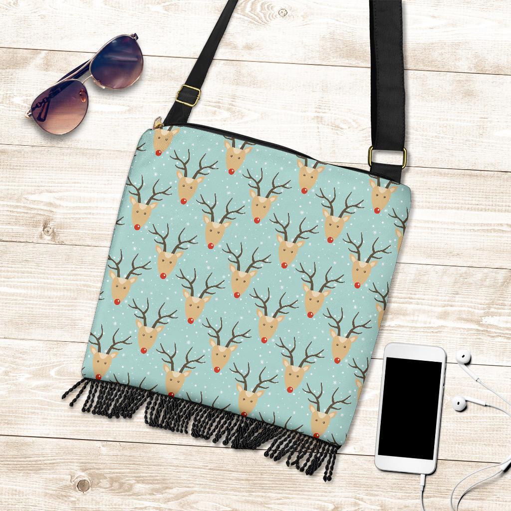 Christmas Reindeer Print Pattern Crossbody Bags-grizzshop