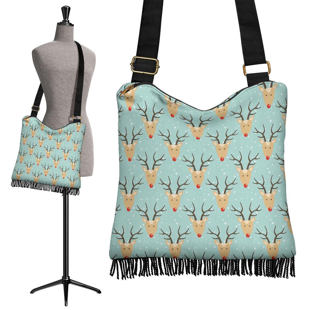 Christmas Reindeer Print Pattern Crossbody Bags-grizzshop