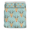 Christmas Reindeer Print Pattern Duvet Cover Bedding Set-grizzshop