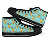 Christmas Reindeer Print Pattern Men Women's High Top Shoes-grizzshop