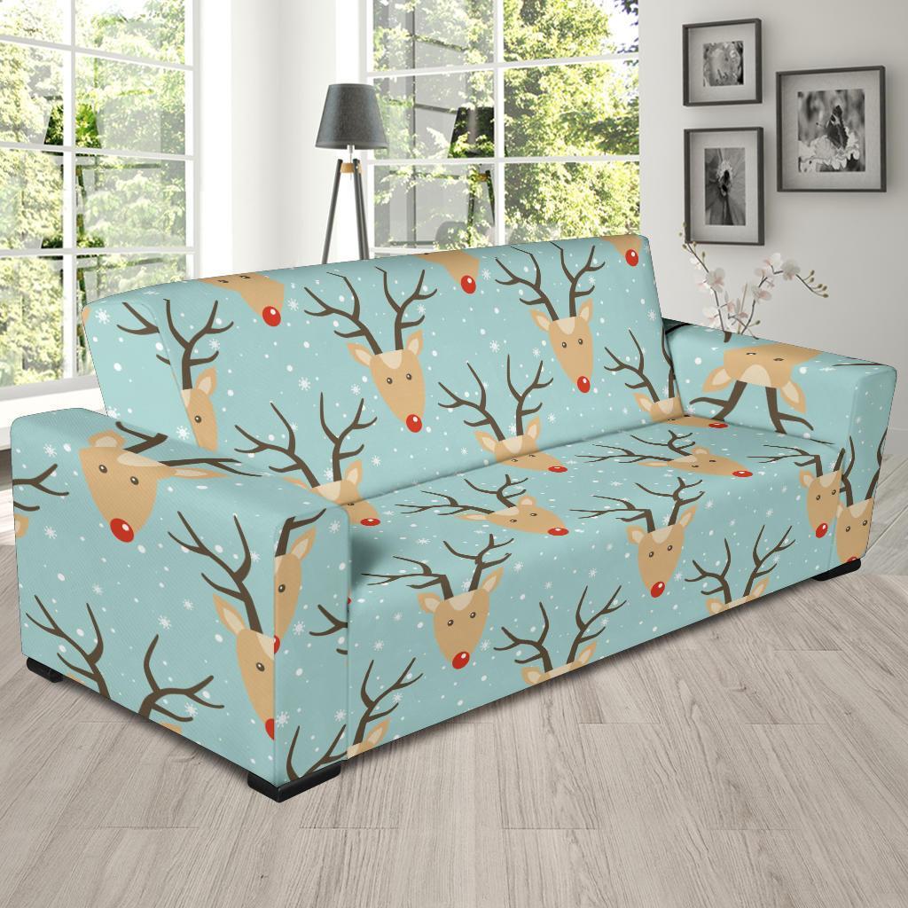 Christmas Reindeer Print Pattern Sofa Covers-grizzshop