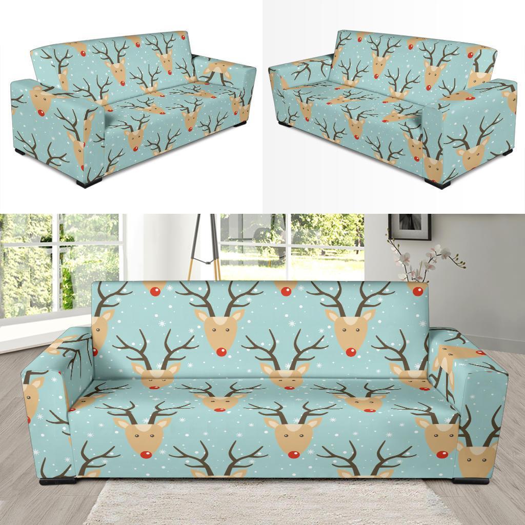 Christmas Reindeer Print Pattern Sofa Covers-grizzshop