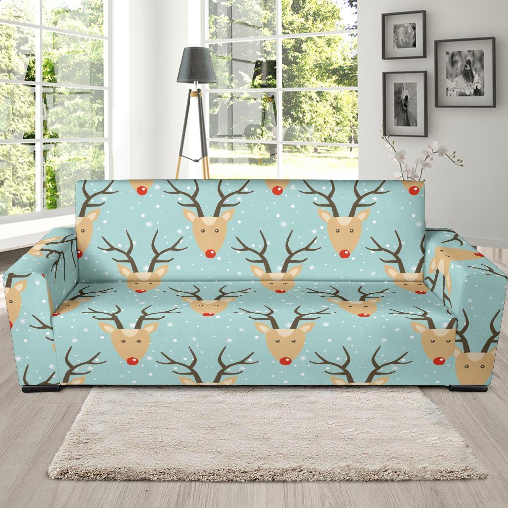 Christmas Reindeer Print Pattern Sofa Covers-grizzshop