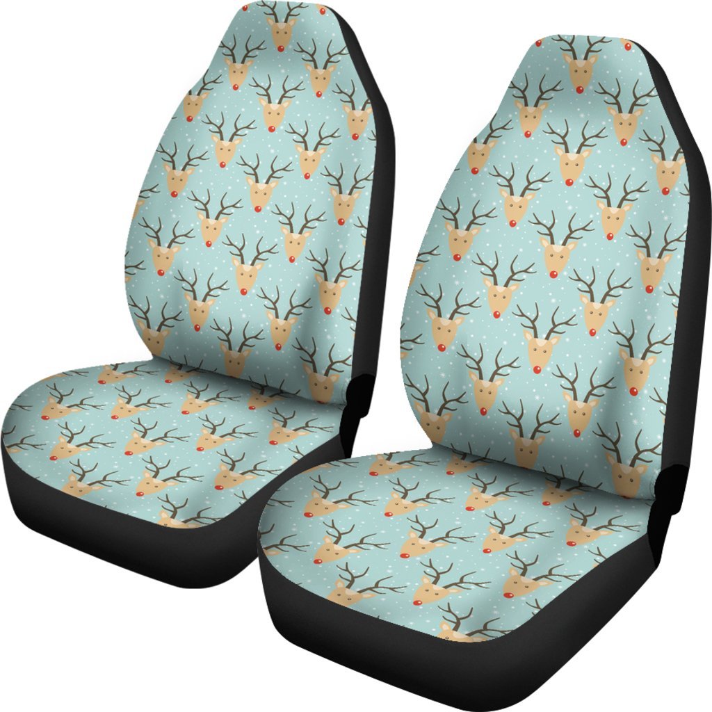 Christmas Reindeer Print Pattern Universal Fit Car Seat Cover-grizzshop