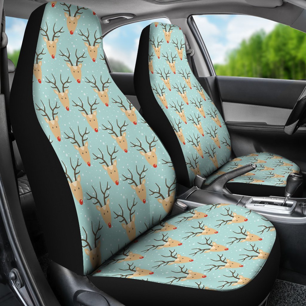 Christmas Reindeer Print Pattern Universal Fit Car Seat Cover-grizzshop