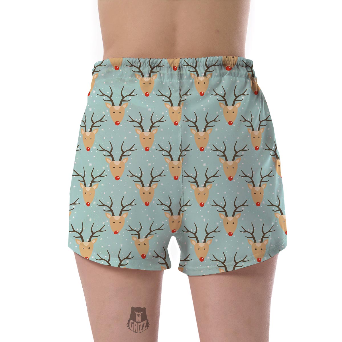 Christmas Reindeer Print Pattern Women's Shorts-grizzshop