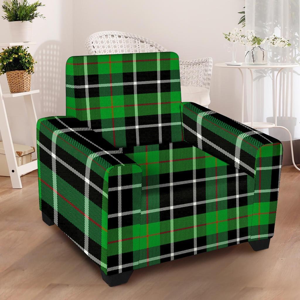 Christmas Tartan Green Plaid Scottish Armchair Cover-grizzshop