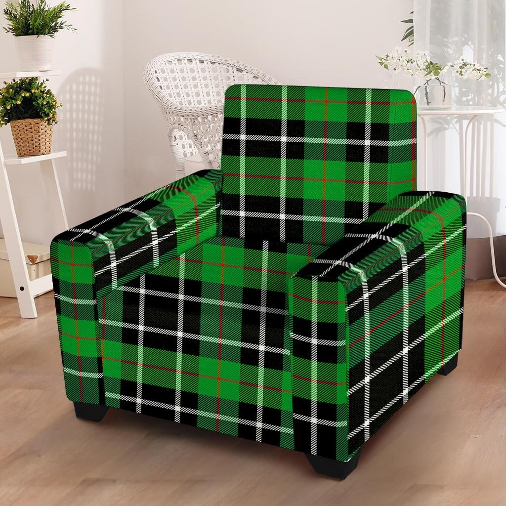 Christmas Tartan Green Plaid Scottish Armchair Cover-grizzshop