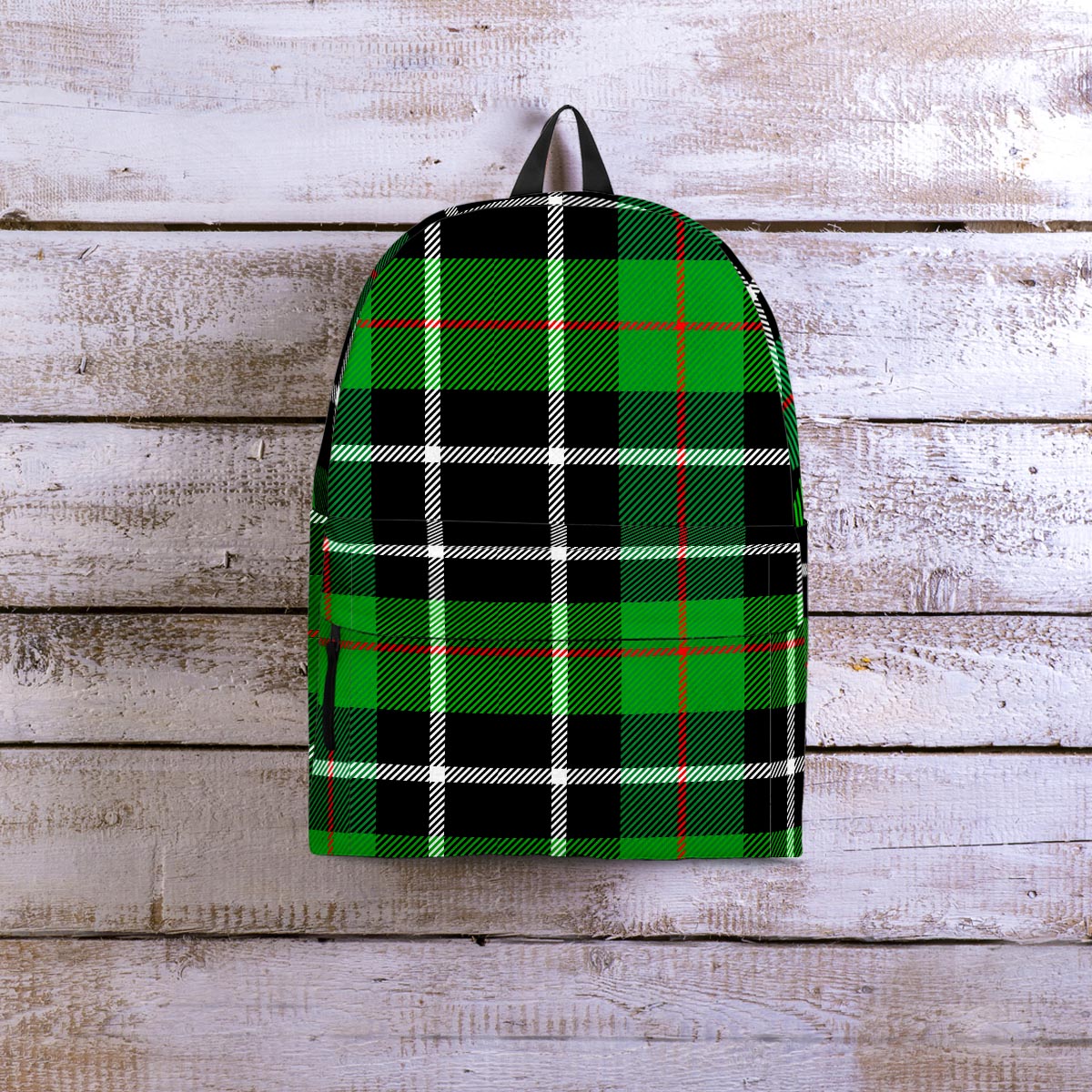 Christmas Tartan Green Plaid Scottish Backpack-grizzshop