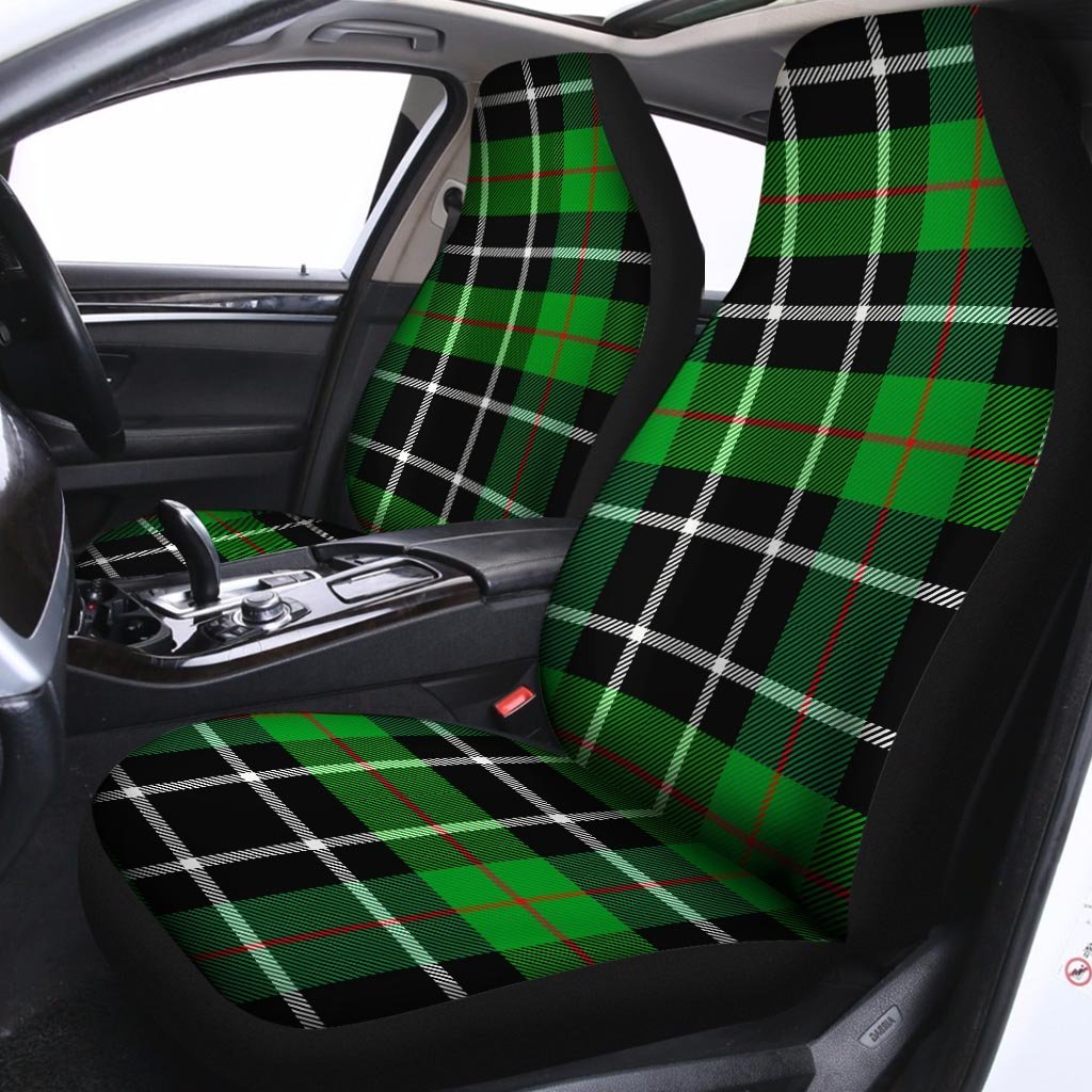 Christmas Tartan Green Plaid Scottish Car Seat Covers-grizzshop