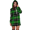 Christmas Tartan Green Plaid Scottish Hoodie Dress-grizzshop