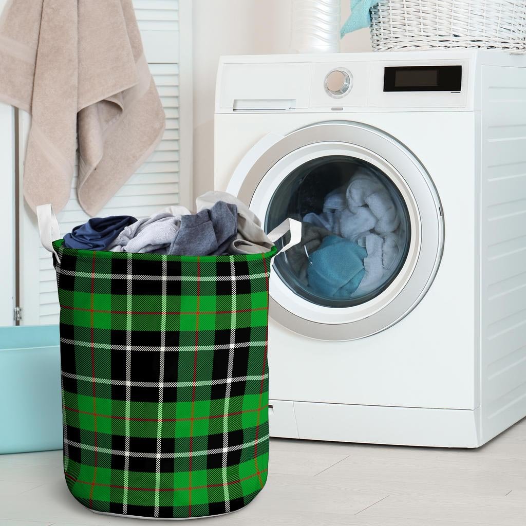 Christmas Tartan Green Plaid Scottish Laundry Basket-grizzshop