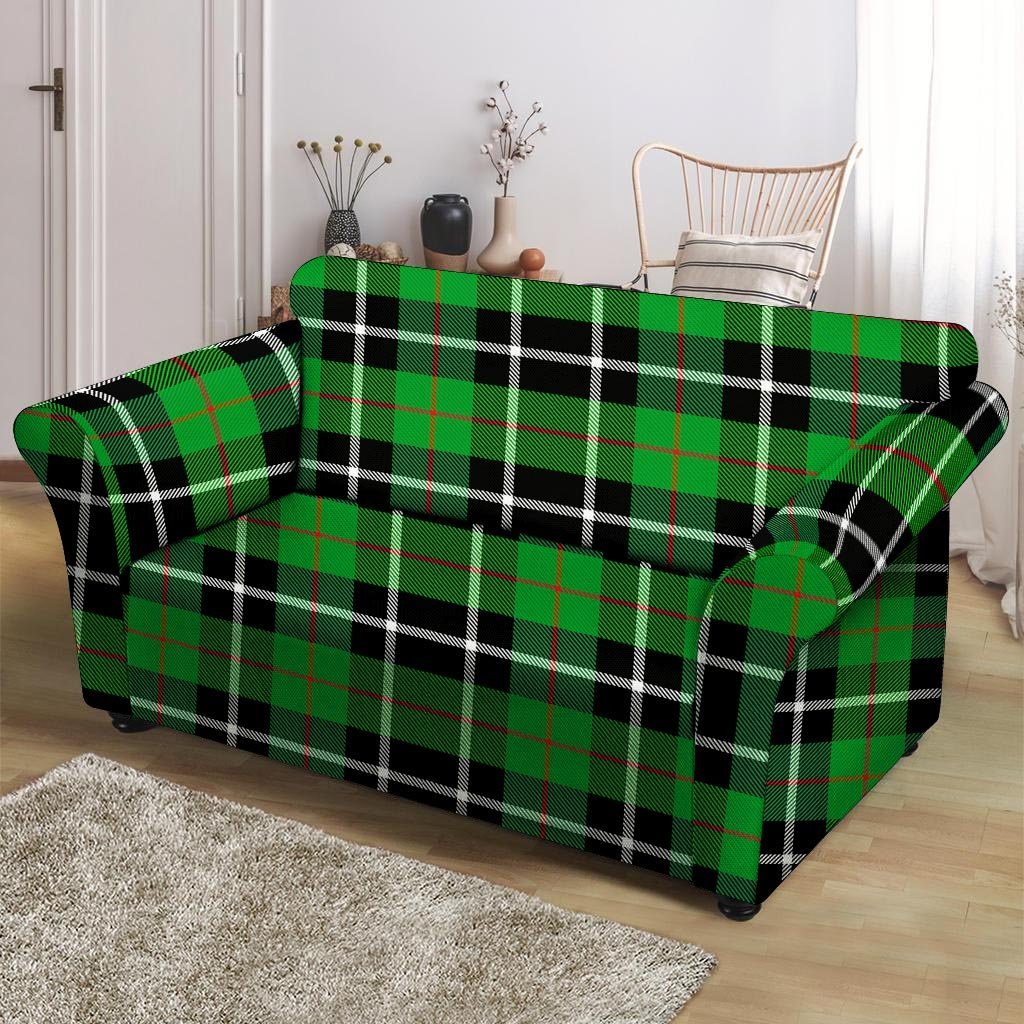 Christmas Tartan Green Plaid Scottish Loveseat Cover-grizzshop