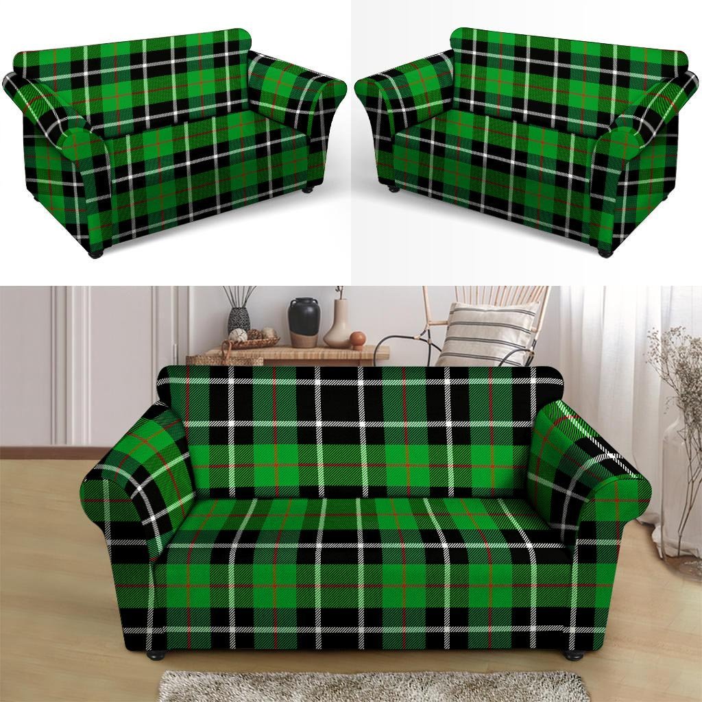 Christmas Tartan Green Plaid Scottish Loveseat Cover-grizzshop