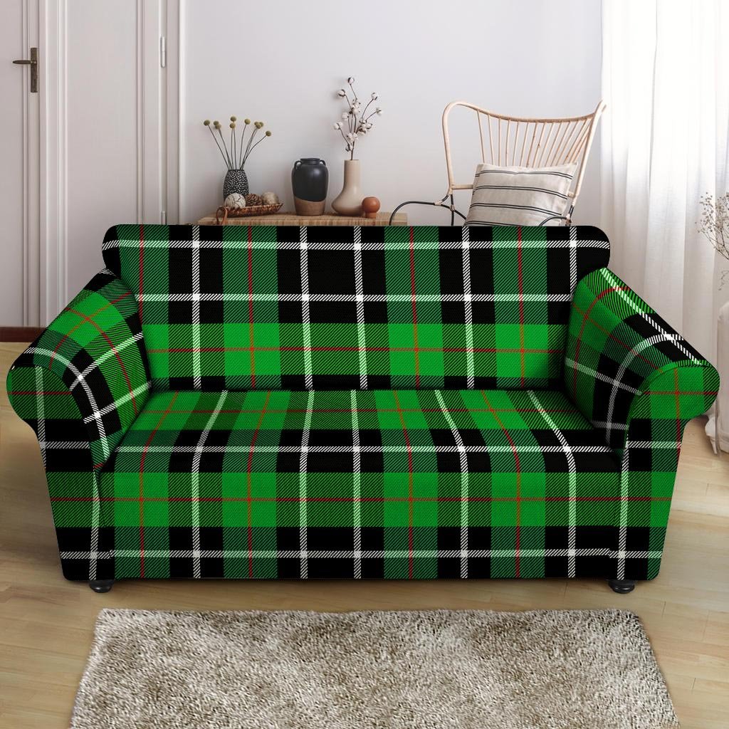 Christmas Tartan Green Plaid Scottish Loveseat Cover-grizzshop