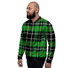 Christmas Tartan Green Plaid Scottish Men's Bomber Jacket-grizzshop