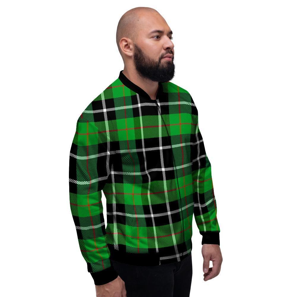 Christmas Tartan Green Plaid Scottish Men's Bomber Jacket-grizzshop