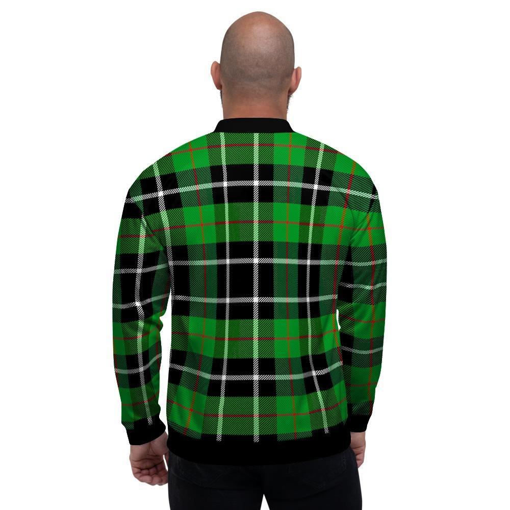 Christmas Tartan Green Plaid Scottish Men's Bomber Jacket-grizzshop