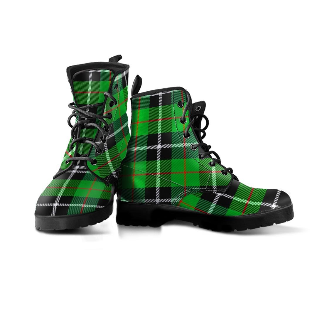 Christmas Tartan Green Plaid Scottish Men's Boots-grizzshop